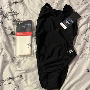 Black Swimsuit with Cap